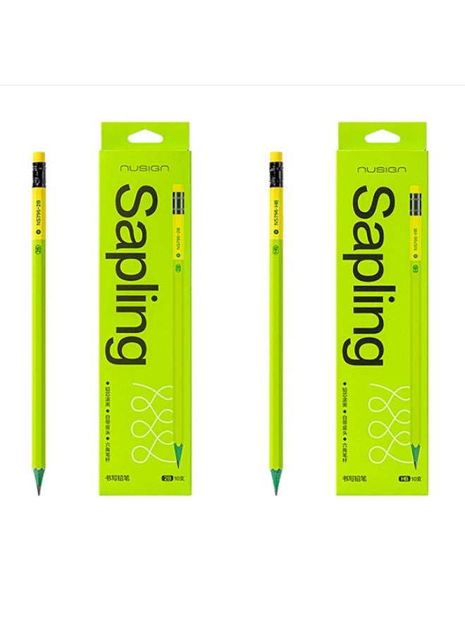 NUSIGN Premium Green Barrel Pencil Set – 10 Pack, Available in HB & 2B - Image 4