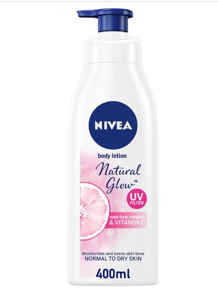نيفيا لوشن الجسم نيفيا تون من نيفيا، مركب التوهج الطبيعي وفيتامين C، حماية من الأشعة فوق البنفسجية، لجميع أنواع البشرة، 400 مل - Image 1
