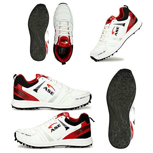 ASE PRO Red Professional Cricket Shoes for Men 9 UK/IND (CRT006_RED_09) - Image 2