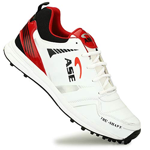 ASE PRO Red Professional Cricket Shoes for Men 9 UK/IND (CRT006_RED_09) - Image 1