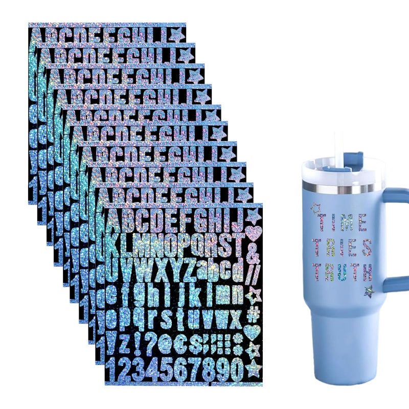 nalaina 10 Sheets Alphabet Stickers,Letter Sticker,Colorful Self Adhesive Letter Sticker,Mailbox Alphabet Stickers,Decals for Sign, Door, Business, Address Number - Image 1