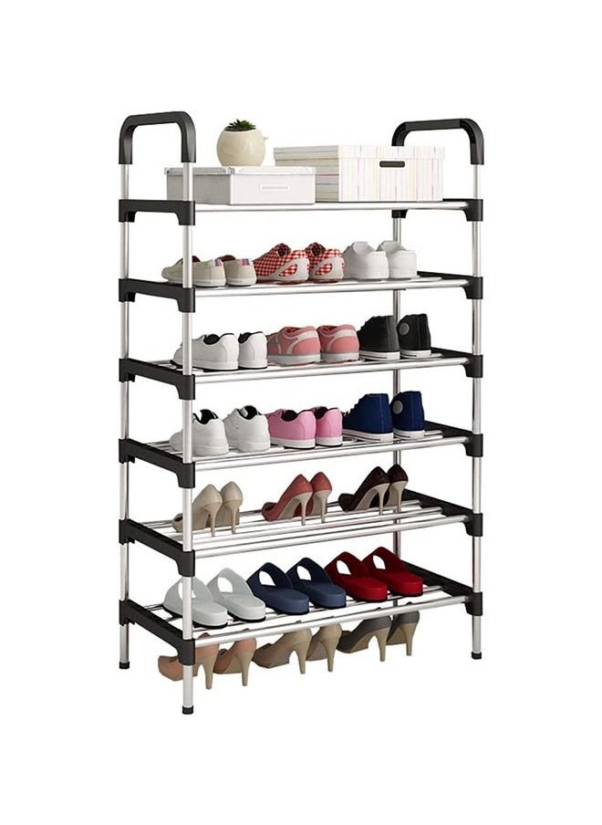 Taimi - 6-Layer Storage Shoe Rack Silver/Black 110x60x30cm - Image 1