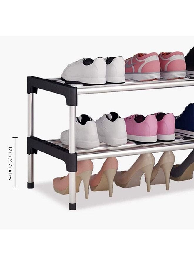 Taimi - 6-Layer Storage Shoe Rack Silver/Black 110x60x30cm - Image 1