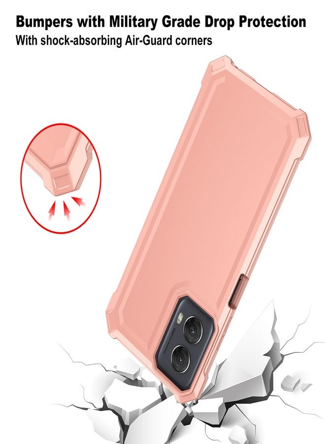 Ailiber جراب Ailiber لهاتف Moto G Power 2024، جراب هاتف Motorola Moto G Power 2024 5G مع واقي شاشة، حماية مزدوجة الطبقات، زوايا مقاومة للصدمات، غطاء واقٍ متين - ذهبي وردي - Image 4