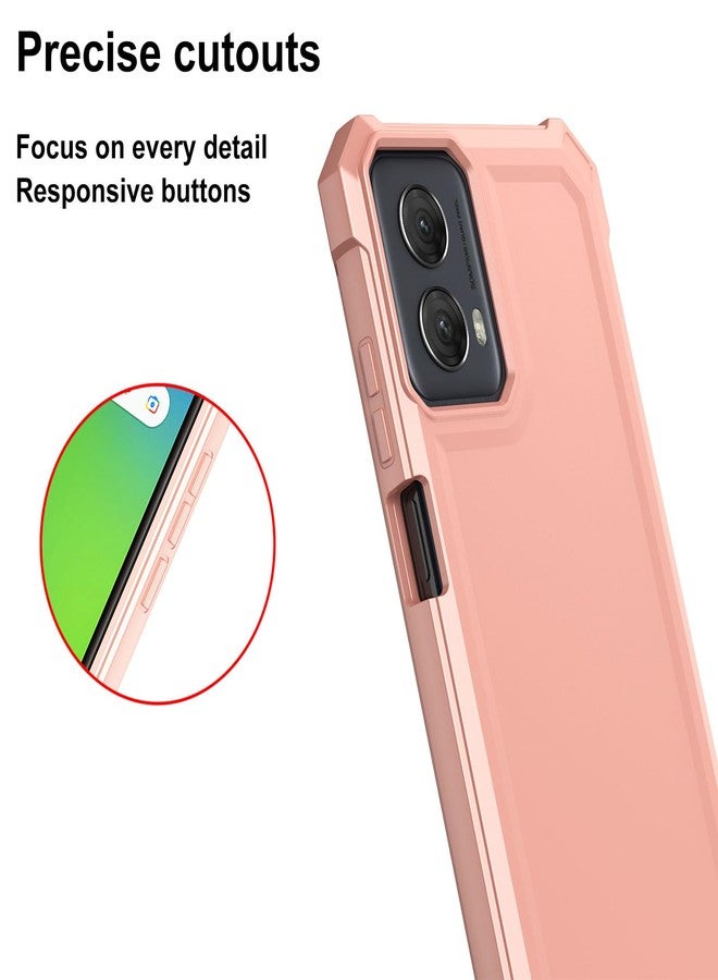 Ailiber جراب Ailiber لهاتف Moto G Power 2024، جراب هاتف Motorola Moto G Power 2024 5G مع واقي شاشة، حماية مزدوجة الطبقات، زوايا مقاومة للصدمات، غطاء واقٍ متين - ذهبي وردي - Image 5