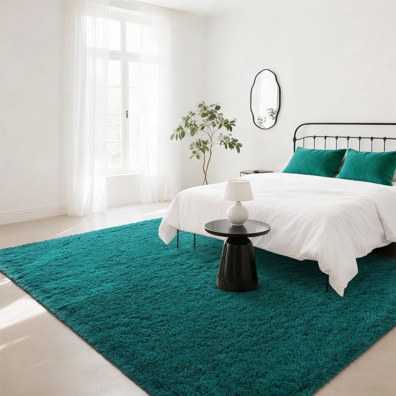 BENRON Teal Green Fluffy Rugs for Living Room Bedroom 4x6, Soft Plush Fuzzy Shaggy Rugs for Kids Girls Boys Room Decor, Washable Indoor Floor Carpets - Image 5