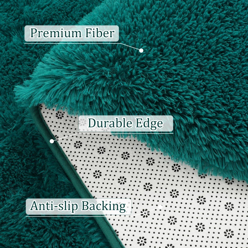 BENRON Teal Green Fluffy Rugs for Living Room Bedroom 4x6, Soft Plush Fuzzy Shaggy Rugs for Kids Girls Boys Room Decor, Washable Indoor Floor Carpets - Image 4