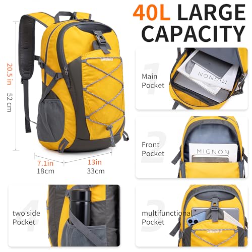 SHENHU 40L Hiking Backpack Lightweight Daypack Waterproof Travel Camping Backpack for Men Women Sport Packable - Image 3