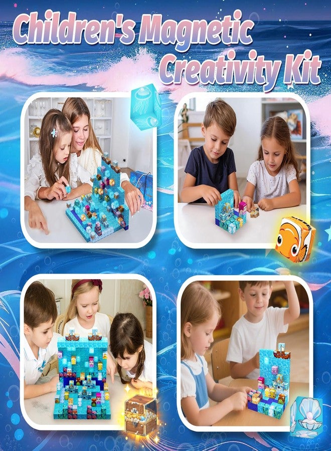 DANIUBE Magnetic Blocks for Kids, 100PCS Mermaid Magnetic Cube Building Set Toys - Image 5