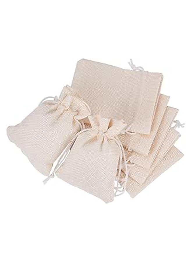 Generic - 25Pcs Burlap Bags With Drawstring Gift Bags Jewelry Pouch For Wedding Party Treat And Diy Craft - 4.7 X 3.5 Inch, 4.7 x 3.5" Cream - Image 1