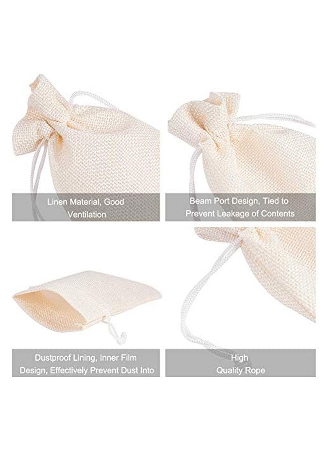 Generic - 25Pcs Burlap Bags With Drawstring Gift Bags Jewelry Pouch For Wedding Party Treat And Diy Craft - 4.7 X 3.5 Inch, 4.7 x 3.5" Cream - Image 1