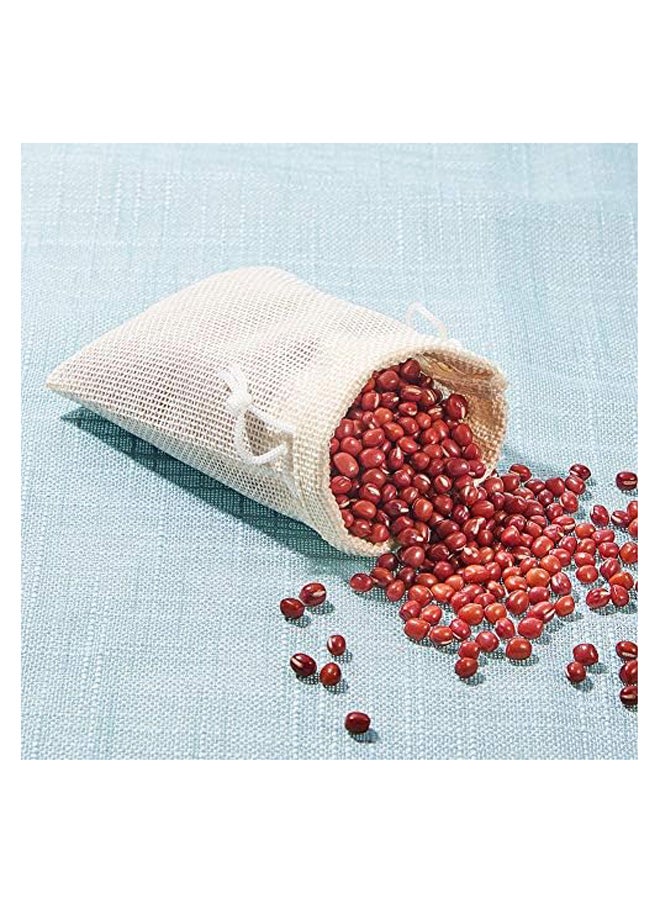 Generic - 25Pcs Burlap Bags With Drawstring Gift Bags Jewelry Pouch For Wedding Party Treat And Diy Craft - 4.7 X 3.5 Inch, 4.7 x 3.5" Cream - Image 1