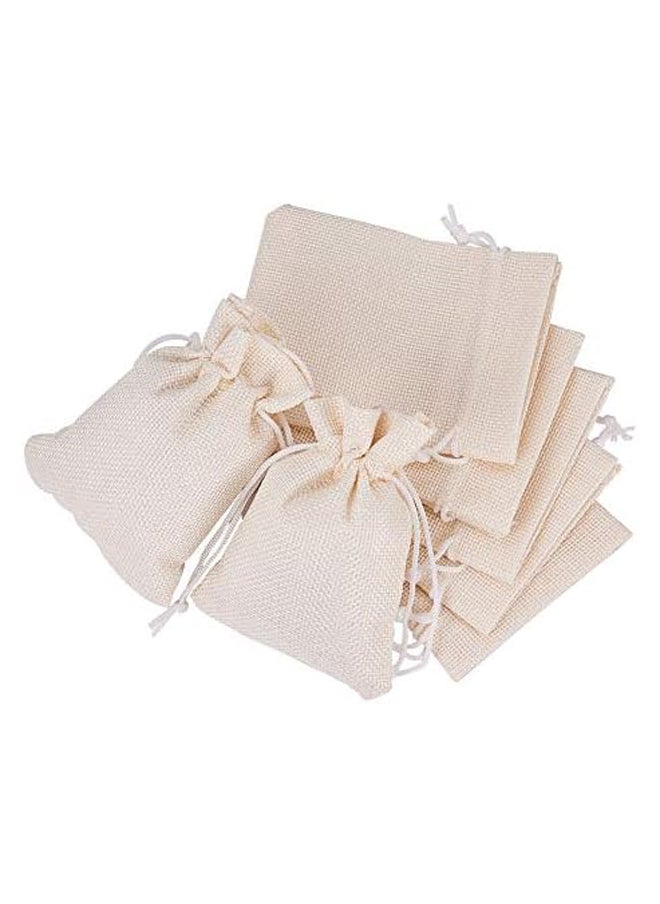 Generic - 25Pcs Burlap Bags With Drawstring Gift Bags Jewelry Pouch For Wedding Party Treat And Diy Craft - 4.7 X 3.5 Inch, 4.7 x 3.5" Cream - Image 1