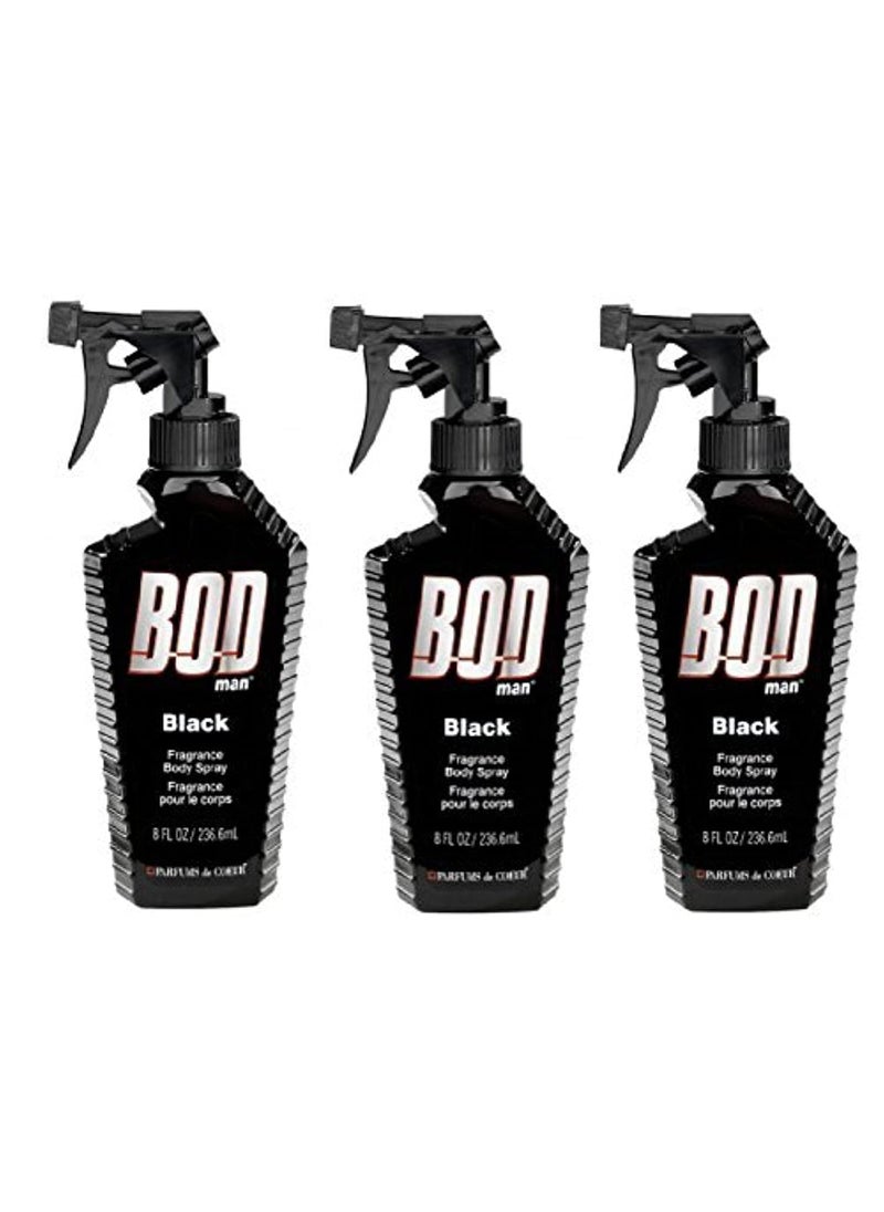 BOD Man Bod Man - Mens Body Spray - Black - Pack of 3 