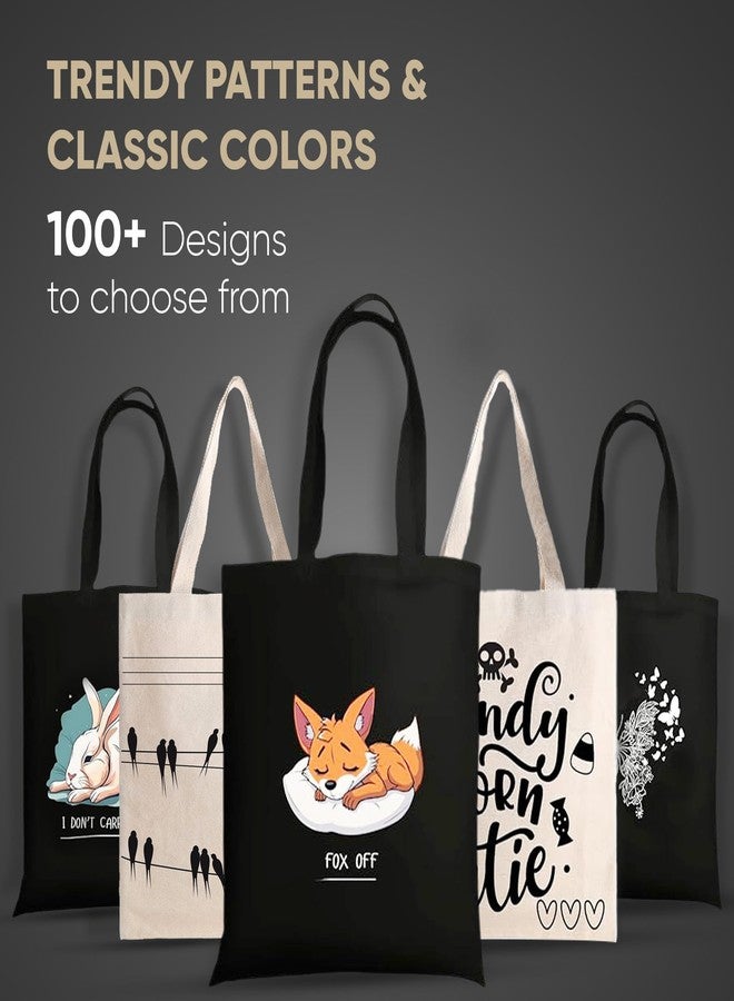 STRUTT Foldable Canvas Tote Bag for Women, Tote Bag for College Girls,100% Organic Cotton Reusable Shopping Bag for Grocery, Eco-Friendly Multi-Purpose Bag for Travel & Daily Use - in Adventures - Image 3