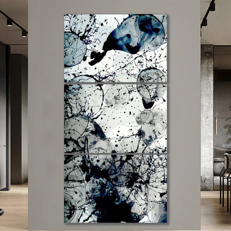 ماركتنا ثلاث لوحات قماشية بتصميم مودرن مع برواز مجوف مقاس (90×40) ثلاث قطع - Image 1