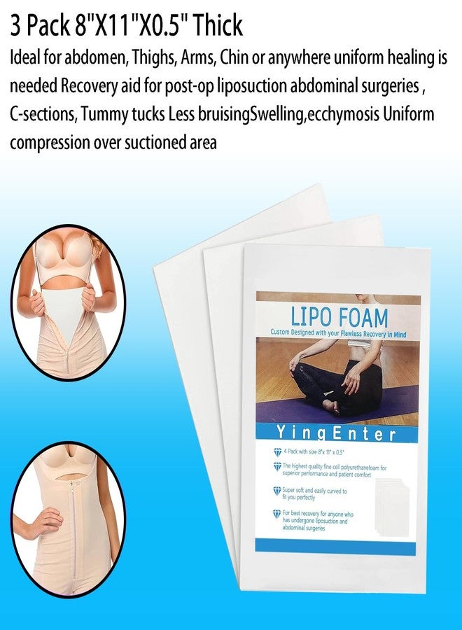 YingEnter 3 Pack Lipo Foam - Post Surgery Ab Board for Use with Post Liposuction Surgery Flattening Abdominal Compression Garments Liposuction Foam pads for Recovery 8"X11" - Image 4