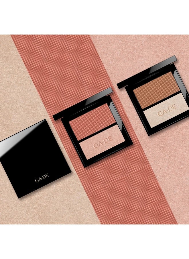 GA-DE Velveteen Blush And Shimmer Duet 12 Formulated With Micronized Pearls And Pigments For Sculpting Face And Décolleté Parabenfree 0.26 Oz - Image 4