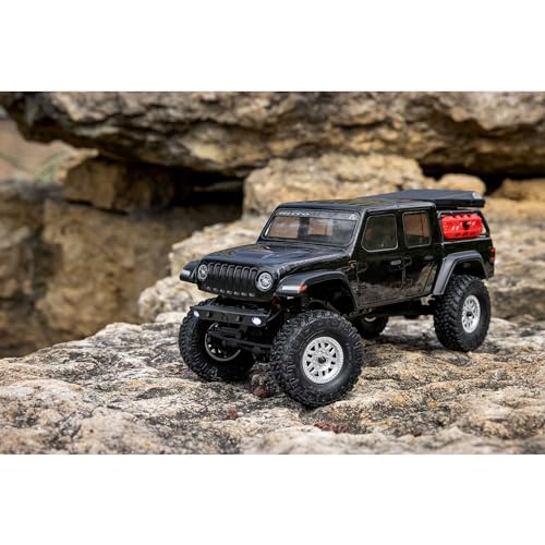 AXIAL شاحنة RC محورية SCX24 جيب غلاديتور 4 دفع العجلات زاحف الصخور مزود بمحرك RTR (لا حاجة لإكماله جاهز للتشغيل) ، أسود ، AXI00005V2T5 ، سيارة تحكم عن بعد ، سيارة RC ، زاحف RC - Image 5