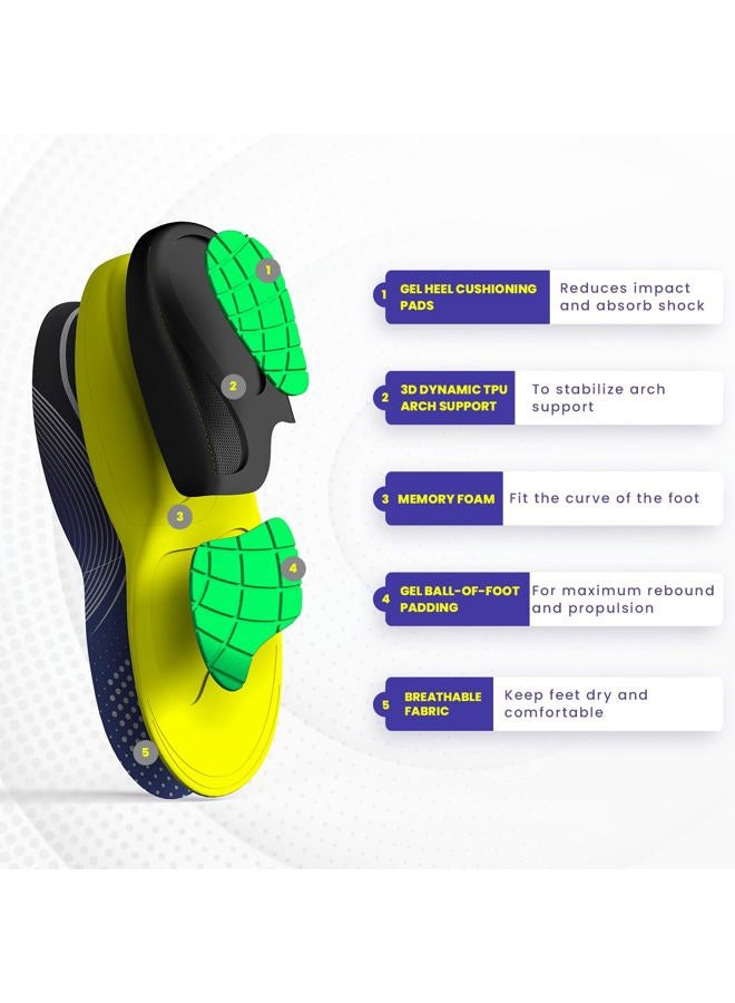 Welnove Work Orthotic Insoles for Plantar Fasciitis - Welnove Superior Comfort Work Boot Insoles for Standing All Day - Anti Fatigue Medium Arch Support Shoe Inserts for Men Women Flat Feet Pain (Size XL) - Image 5