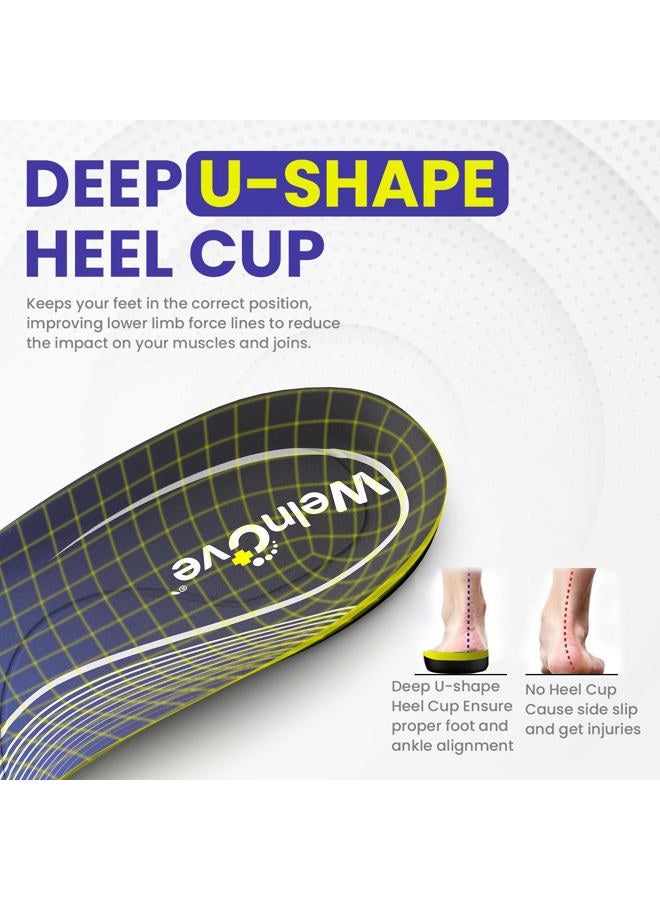 Welnove Work Orthotic Insoles for Plantar Fasciitis - Welnove Superior Comfort Work Boot Insoles for Standing All Day - Anti Fatigue Medium Arch Support Shoe Inserts for Men Women Flat Feet Pain (Size XL) - Image 4