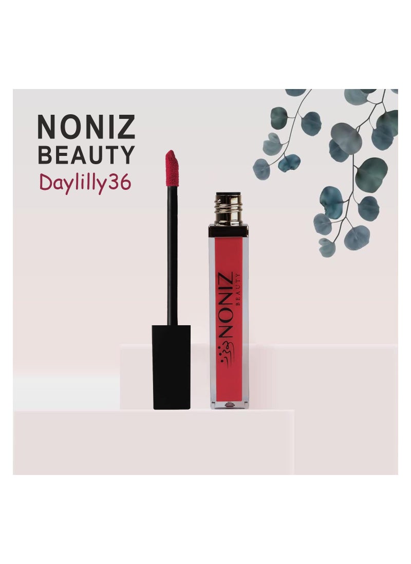 NONIZ Liquid Lipstick Matte Finish - Waterproof Highly Pigmented 10 Lip Shades - Velvety Liquid Lipstick (Day Lilly)