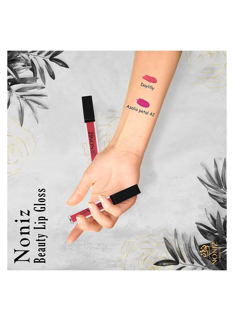 NONIZ Liquid Lipstick Matte Finish - Waterproof Highly Pigmented 10 Lip Shades - Velvety Liquid Lipstick (Day Lilly)