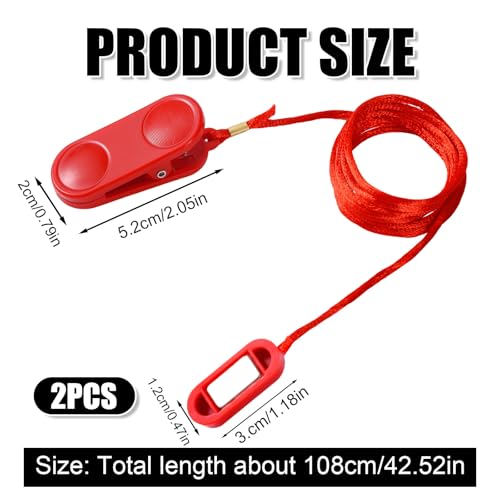 Gosknor 2pcs Treadmill Magnet Safety Key, Universal Magnetic Safety Switch Treadmill Emergency Stop Replacement Accessories for Most Running Machines (Flat Oval) - Image 2