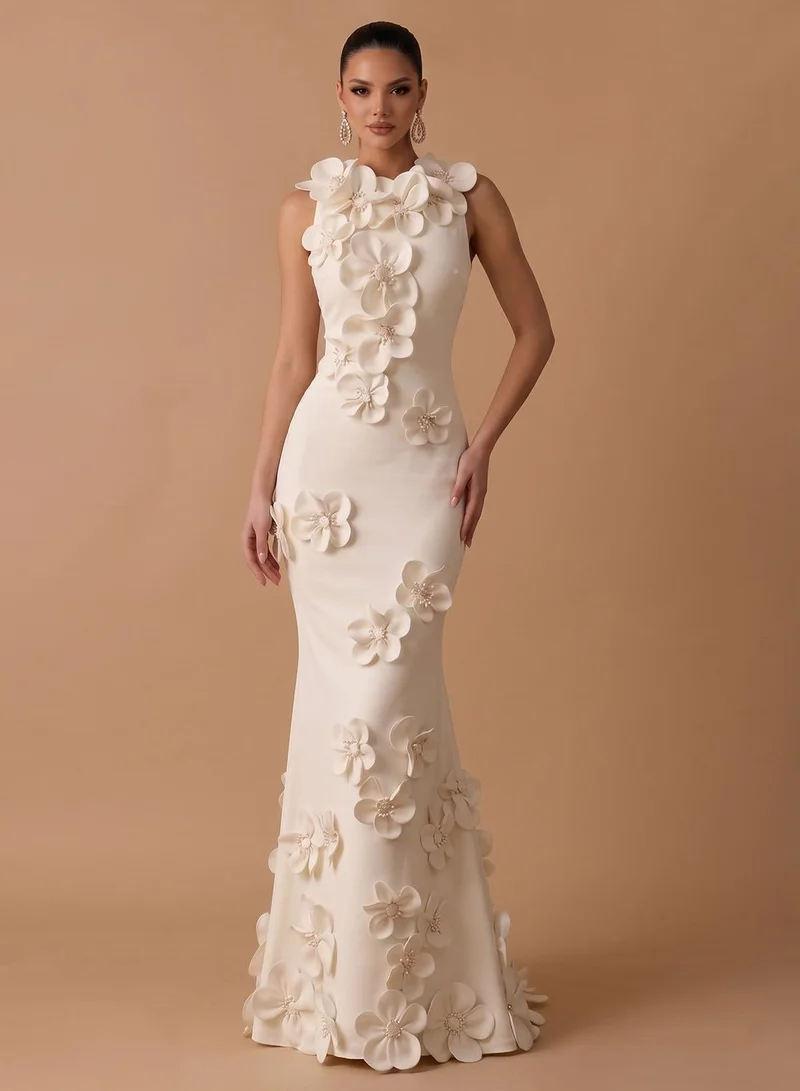Ginger Boutique 3D Floral Detail Mermaid Dress