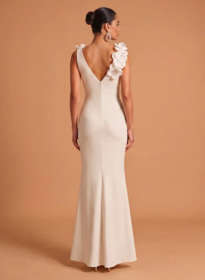 Ginger Boutique 3D Floral Detail Mermaid Dress