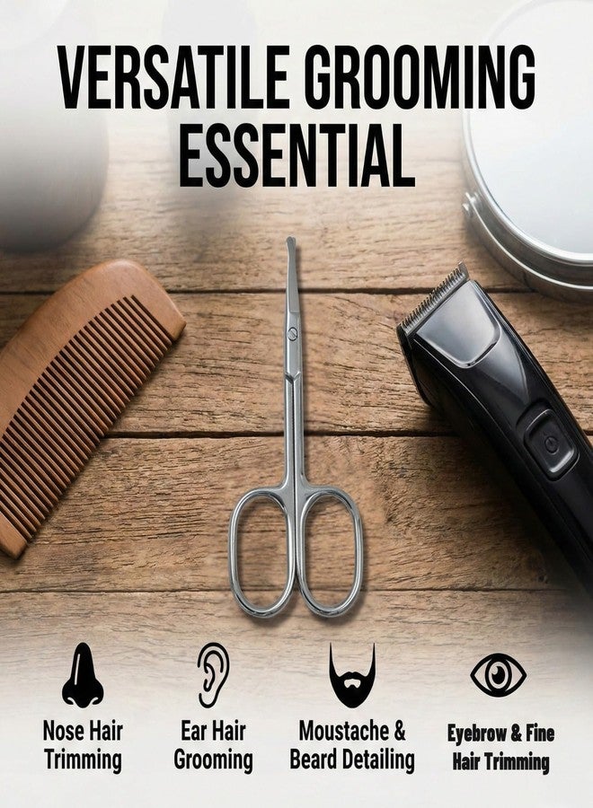 Heff Designer Grooming Blunt/Curved Tip Scissors for Nose Hair, Beard, Moustache and Eyebrow, 3.5 Inch (Stainless Steel) - Image 5