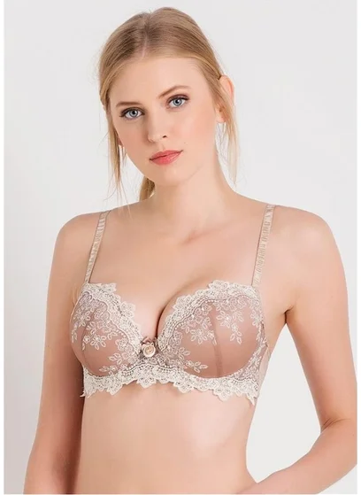 ماجيك فورم 4592 Embroidered Lace Sponge Bra - Mink