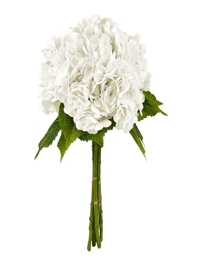 Yatim 21In White Artificial Hydrangea Flowers 5 Pcs Real Touch 3D Print Latex Flowers for Wedding Centerpieces Bouquets DIY Floral Decor Home Decoration with Stems - Image 1