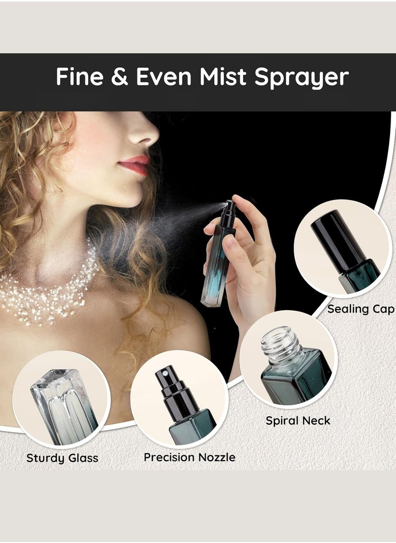 SANIYE 3 Pieces 10ml Mini Glass Spray Bottles, Refillable Perfume Bottles Travel Size for Perfume, Empty Fine Mist Cologne Sprayer Portable Sample Container Atomizer for Dispensing Toiletries Liquid Cosmetics, Suitable for Traveling Out  - Image 2