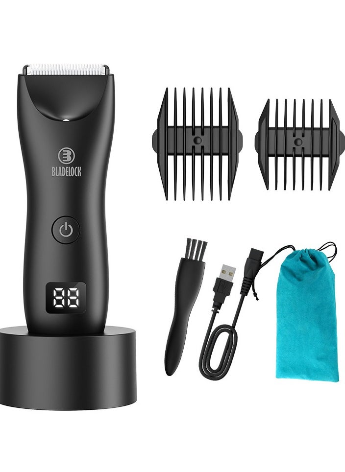 Body Hair Trimmer,Electric Shaver for Sensitive Areas,Hairs,Beards,Armpit Hair,Waterproof Shaver,Unisex,Black
