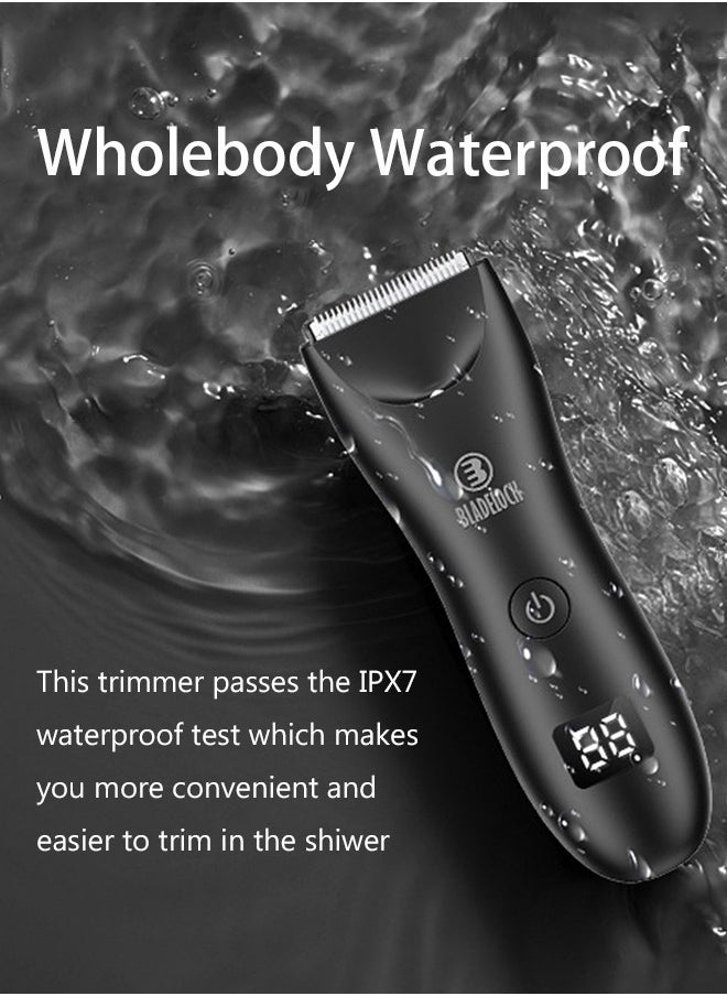 Body Hair Trimmer,Electric Shaver for Sensitive Areas,Hairs,Beards,Armpit Hair,Waterproof Shaver,Unisex,Black
