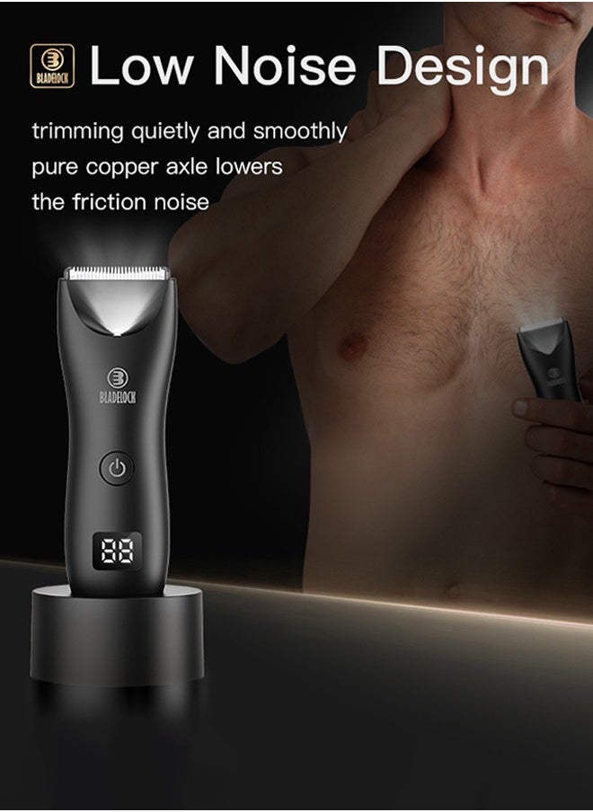 Body Hair Trimmer,Electric Shaver for Sensitive Areas,Hairs,Beards,Armpit Hair,Waterproof Shaver,Unisex,Black