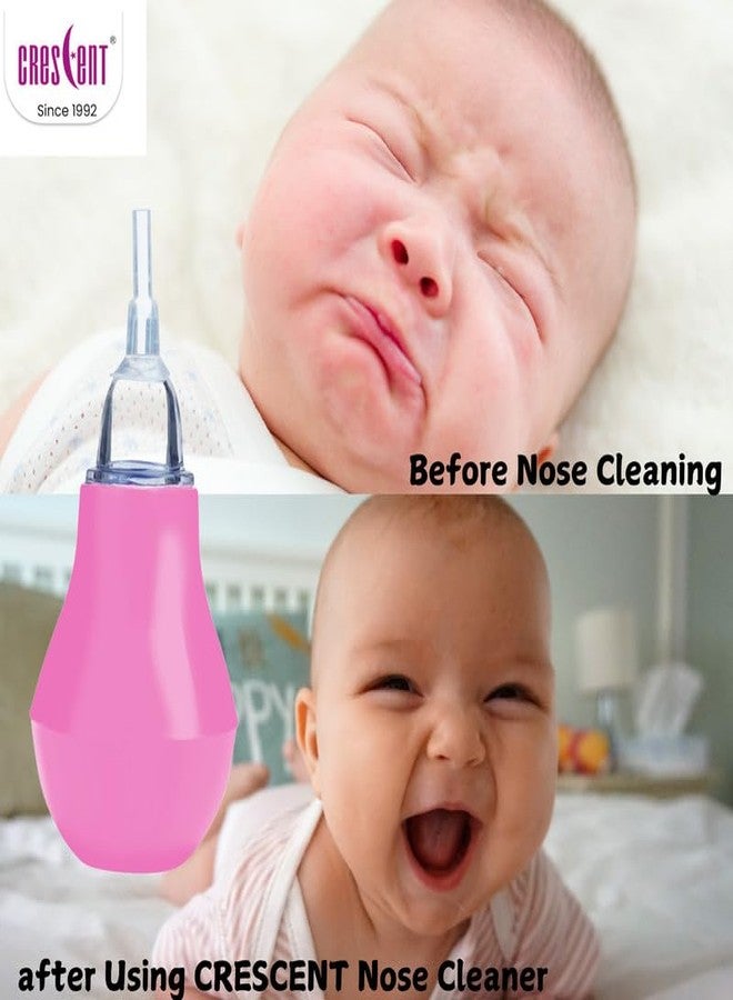 Crescent Nasal Aspirator | BPA Free Nasal Aspirator for Baby Newborn | Soft Nozzle Baby Nose Cleaner | Easy to Clean Mucus Sucker for Baby Nose | Compact Baby Nasal Aspirator Mucus Sucker, 0+ Month Baby, Baby Pink - Image 4