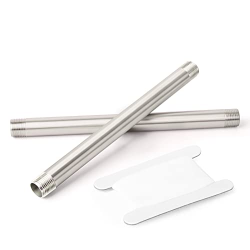 TAISHER 2Pcs Stainless Steel Pipe Fittings, 1/2" NPT x 1/2" NPT Male Threaded, 10" Length Nipple Cast Pipe - Image 1