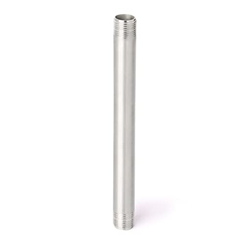 TAISHER 2Pcs Stainless Steel Pipe Fittings, 1/2" NPT x 1/2" NPT Male Threaded, 10" Length Nipple Cast Pipe - Image 2
