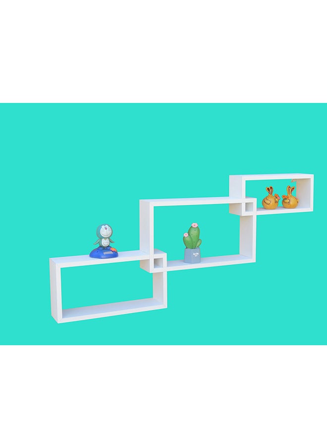 Feelings FLOATING WALL SHELVES INTERLOCKED 3PCS SET WHITE SIZE: 104x9.8x47cm, 34x9.5x15cm/39x9.5x20cm/44x9.5x25cm  - Image 1