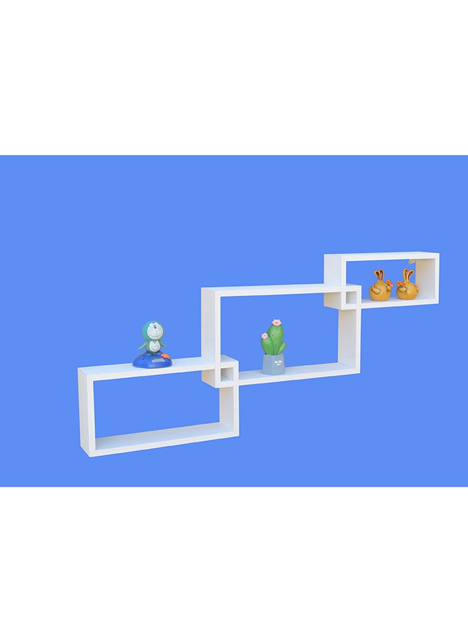 Feelings FLOATING WALL SHELVES INTERLOCKED 3PCS SET WHITE SIZE: 104x9.8x47cm, 34x9.5x15cm/39x9.5x20cm/44x9.5x25cm  - Image 2