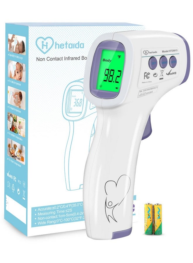 HeTaiDa ترمومتر رقمي للبالغين والأطفال ترمومتر جبهة بدون لمس للأطفال 2 في 1 وضع سطح الجسم ترمومتر بالأشعة تحت الحمراء مع إنذار للحمى وقراءات دقيقة فورية - Image 1
