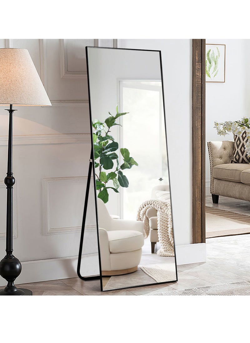 NZONE STORE Full-Length Black Aluminum Mirror with Stand and Wall-Mount Option  - Image 2