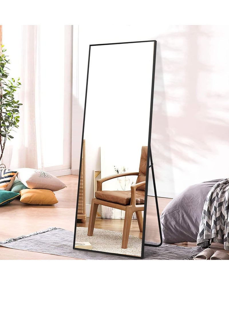 NZONE STORE Full-Length Black Aluminum Mirror with Stand and Wall-Mount Option  - Image 1