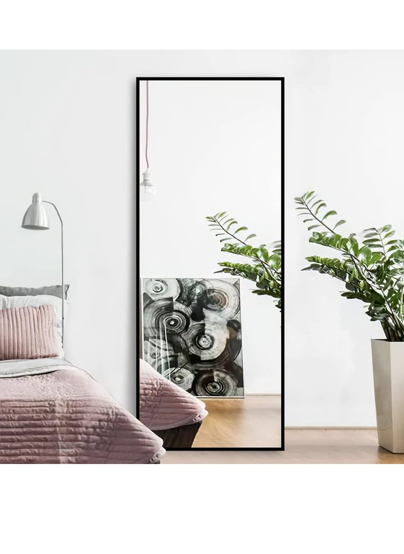 NZONE STORE Full-Length Black Aluminum Mirror with Stand and Wall-Mount Option  - Image 3