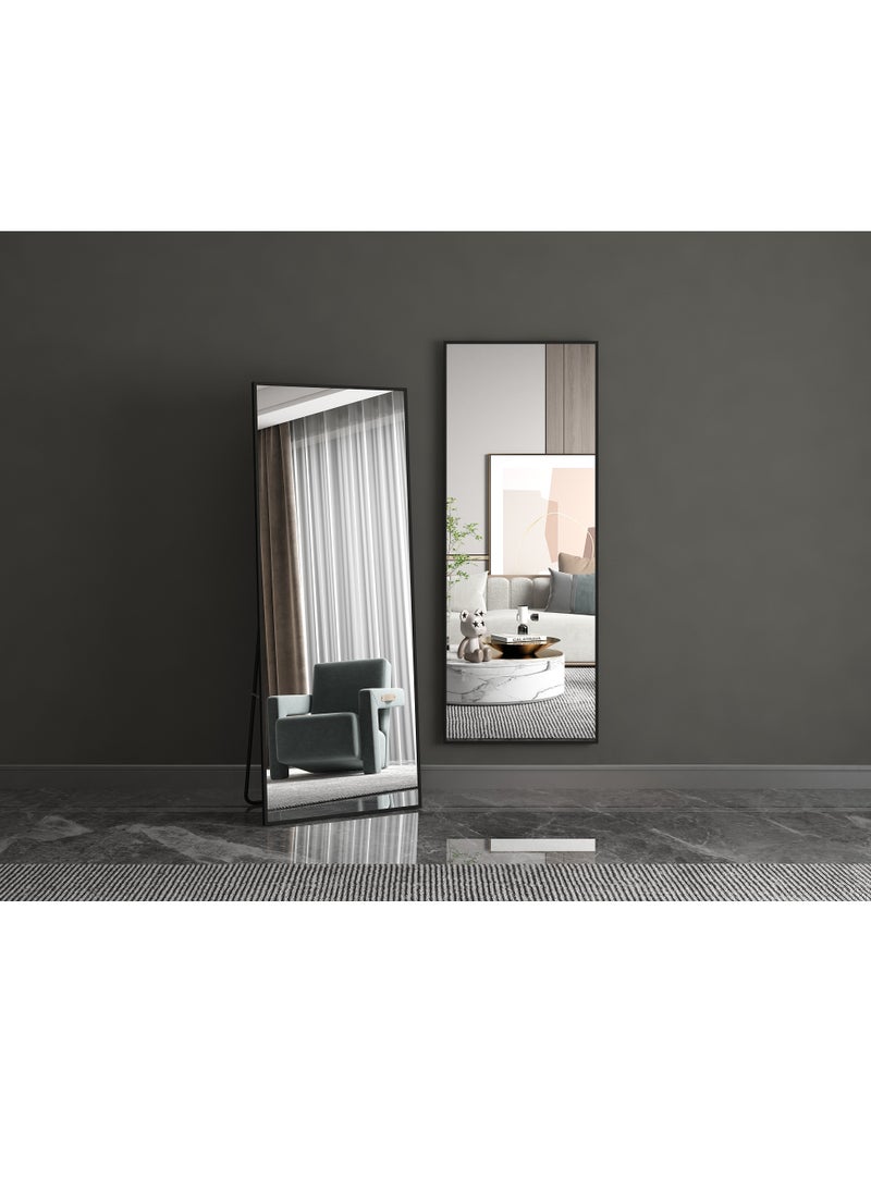 NZONE STORE Full-Length Black Aluminum Mirror with Stand and Wall-Mount Option  - Image 4