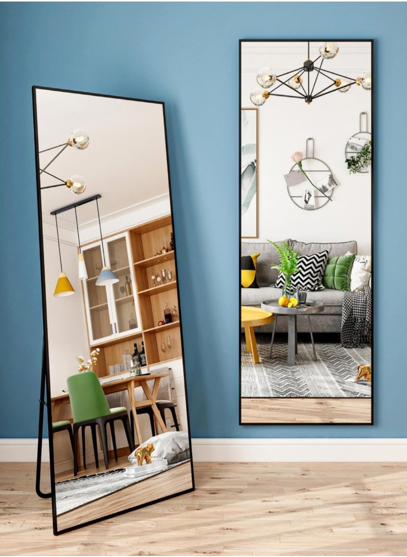 NZONE STORE Full-Length Black Aluminum Mirror with Stand and Wall-Mount Option  - Image 5