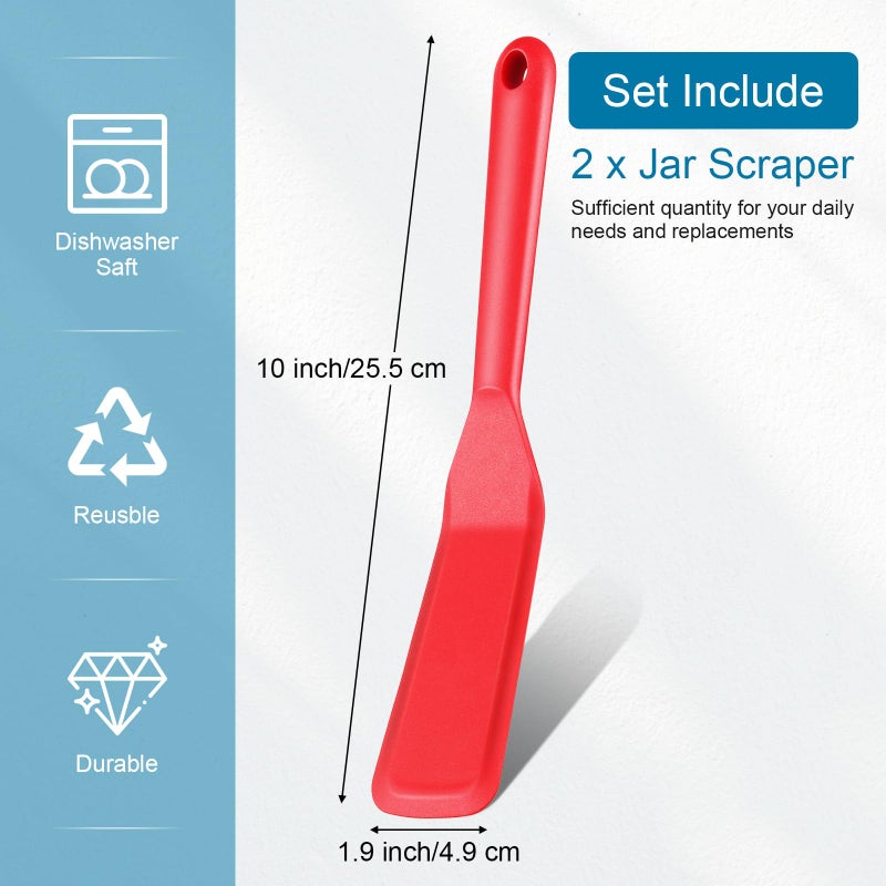 Zopeal 2 Pieces Silicone Narrow Skinny Spatula Crepe Flipper Long Heat Resistant Cooking Pancake Spatula Non Stick for Cooking Egg Burgers Pizza Pancake Steak Omelet(Red, Black) - Image 3