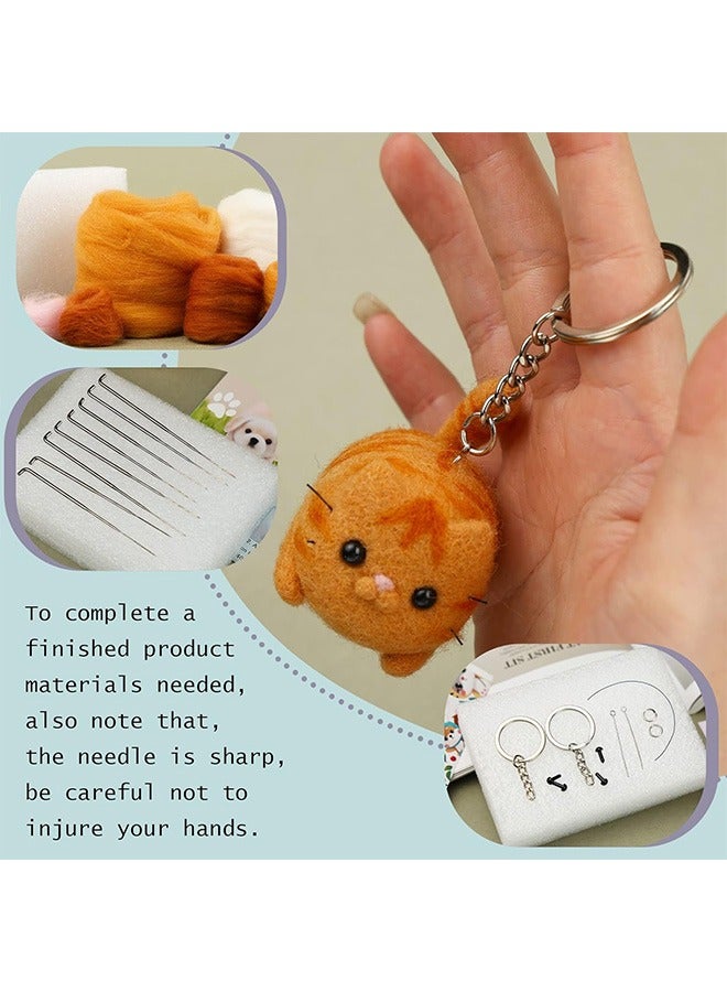 Generic 2Pcs Needle Felting Kit, Lovely Garfield & Beagles, Dolls Needle Felting Starter Kit with Instructions, Handmade DIY Material Bag - Image 5